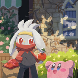 This is a pixiv picture whose title is ラビフット＆カービィ.