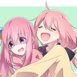 This is a pixiv picture whose title is 対照的なピンクの子.