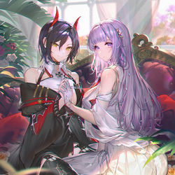 This is a pixiv picture whose title is 合绘-双彩合璧~普利茅斯&乌尔里希·冯·胡腾.