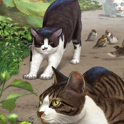 This is a pixiv picture whose title is うちの猫たち.
