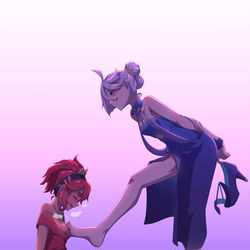 This is a pixiv picture whose title is 鸚鵡vs狸貓.