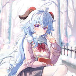 This is a pixiv picture whose title is ♥与学生会秘书甘雨的暖暖冬日.