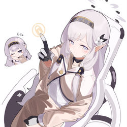 This is a pixiv picture whose title is 89/100　超天才清楚系病弱美少女ハッカー.