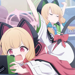 This is a pixiv picture whose title is ミドリ×モモイ.