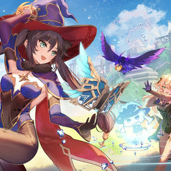 This is a pixiv picture whose title is モナ＆フィッシュル.