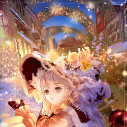 This is a pixiv picture whose title is クリスマスの街角魔女.