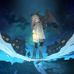 This is a pixiv picture whose title is 氷上の街は輝くばかり.