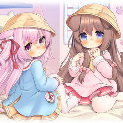 This is a pixiv picture whose title is 文月ちゃんと如月ちゃん２.