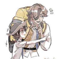 This is a pixiv picture whose title is 派帕 小青 和鸭鸭（？）.