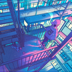 This is a pixiv picture whose title is 深夜の待ち合わせ.