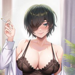 This is a pixiv picture whose title is 【チェンソーマン】姫野先輩.
