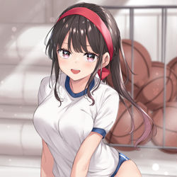 This is a pixiv picture whose title is 「なんか変な事考えてない？」.