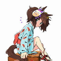 This is a pixiv picture whose title is イナリと雪駄.