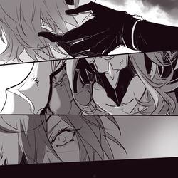 This is a pixiv picture whose title is ディルガイ前提の博士×ガイア.