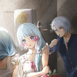 This is a pixiv picture whose title is 「お兄さん… 私、少し太ったみたい。」.