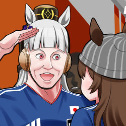 This is a pixiv picture whose title is ワールドカップに出場していた頃のゴルシ.