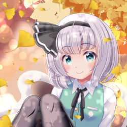 This is a pixiv picture whose title is 妖夢ちゃんと過ごす晩秋.