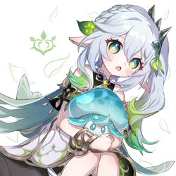 This is a pixiv picture whose title is ナヒーダちゃんと水キノコン.