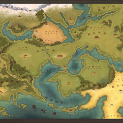 This is a pixiv picture whose title is 【PFSOZ】ゼラルディア王国の地図.