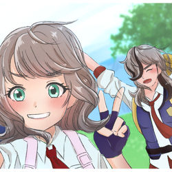 This is a pixiv picture whose title is 2shot.