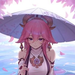 This is a pixiv picture whose title is 八重神子.