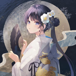 This is a pixiv picture whose title is 【望月】.