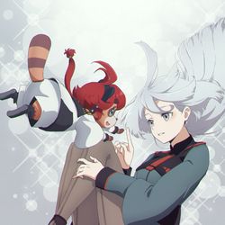 This is a pixiv picture whose title is ミオリネとスレッタヌキ.