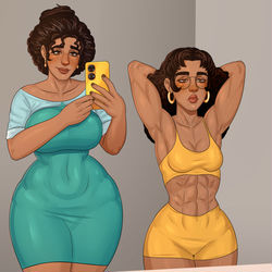 This is a pixiv picture whose title is Julieta helping Priya.
