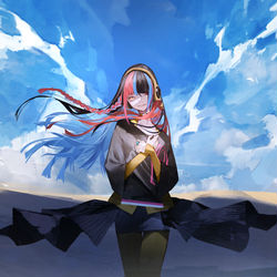 This is a pixiv picture whose title is 「悪魔の子」.