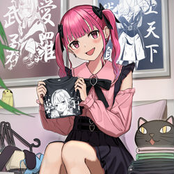 This is a pixiv picture whose title is 家庭的でオタクな地雷系幼馴染.
