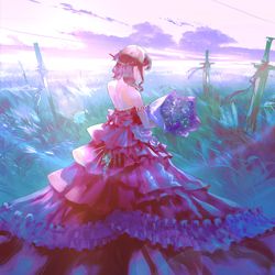 This is a pixiv picture whose title is 『花束』.
