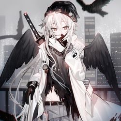 This is a pixiv picture whose title is 雨の狩人.