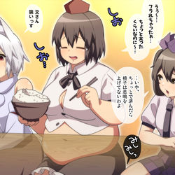 This is a pixiv picture whose title is 【Skeb】さらにぽっちゃり文ちゃん.