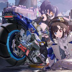This is a pixiv picture whose title is 大ピンチ！マイバイクの運命はいかに？！.
