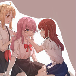 This is a pixiv picture whose title is 揉脸蛋.