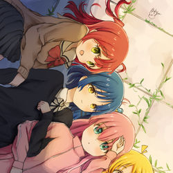 This is a pixiv picture whose title is 結束バンド.
