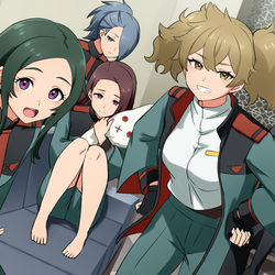 This is a pixiv picture whose title is シャディク隊の皆さん/迫りくるふわコロりんニカ姉.