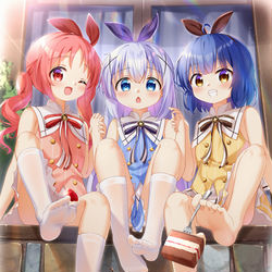 This is a pixiv picture whose title is チマメのケーキ給餌?.