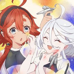 This is a pixiv picture whose title is もう、スレッタってば！ほっぺに付いてる！.