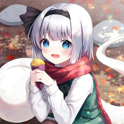This is a pixiv picture whose title is 焚き火で焼き芋.