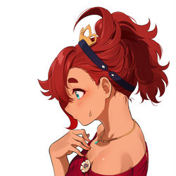 This is a pixiv picture whose title is 胸が挟まるスレッタ.