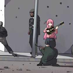 This is a pixiv picture whose title is Bocchi the Bard.