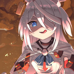 This is a pixiv picture whose title is 敗北したノベタを捕食するモニカ.