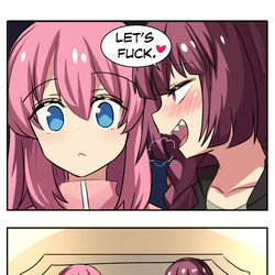 This is a pixiv picture whose title is If bocchi have segs….