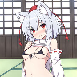 This is a pixiv picture whose title is マイクロ水着椛ちゃん.