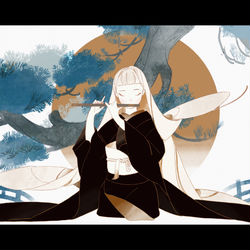This is a pixiv picture whose title is 夜露.
