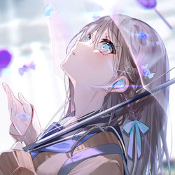 This is a pixiv picture whose title is 40.☔️ 「アメ、、、やみそう。」.