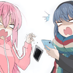 This is a pixiv picture whose title is 超うろたえるぼっちちゃんと志摩リンちゃん.