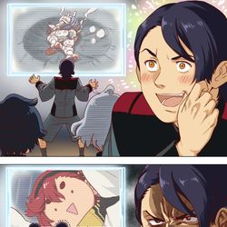 This is a pixiv picture whose title is ラウダ君で学ぶ、新入委員の一日.