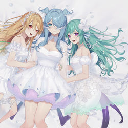 This is a pixiv picture whose title is 💛💙💚.